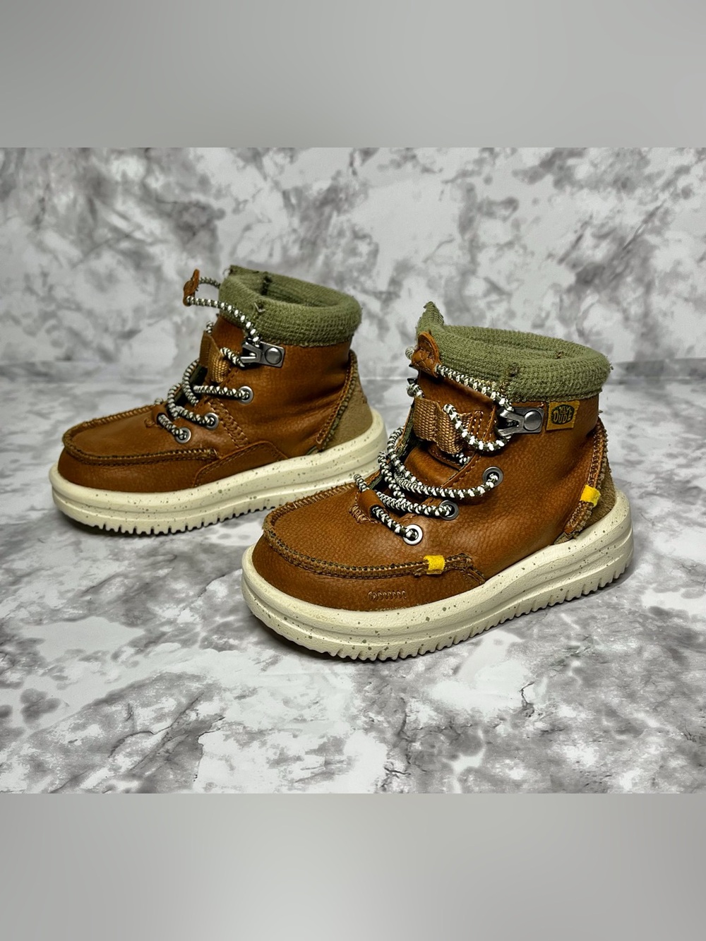 Hey Dude Kids Toddler Boots Size 7 Bradley Classic Cognac Brown - Picture 2 of 7